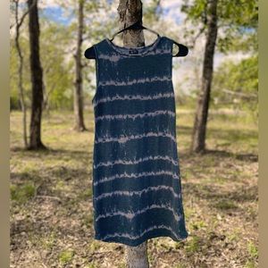Gray Tie-Dye Tank Dress